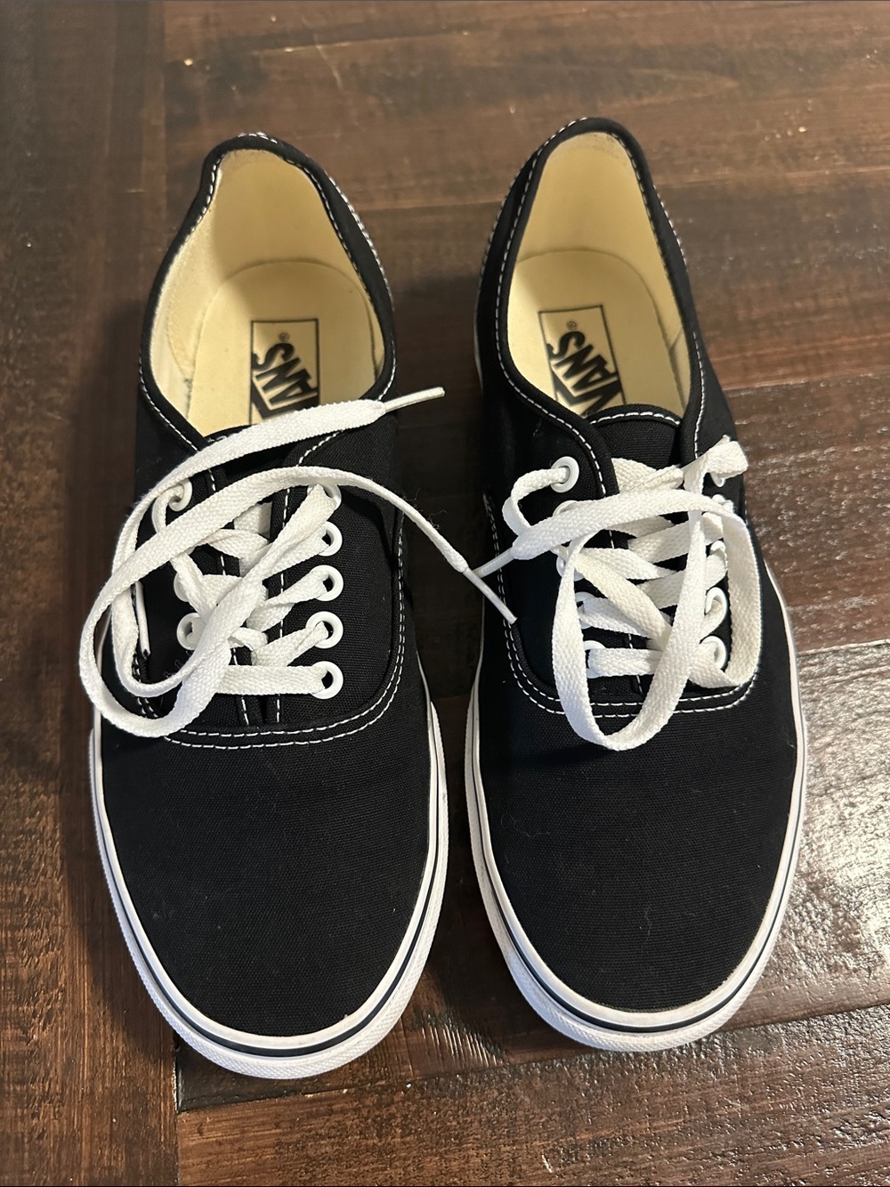 Vans Black and White Canvas Low-Top Sneakers